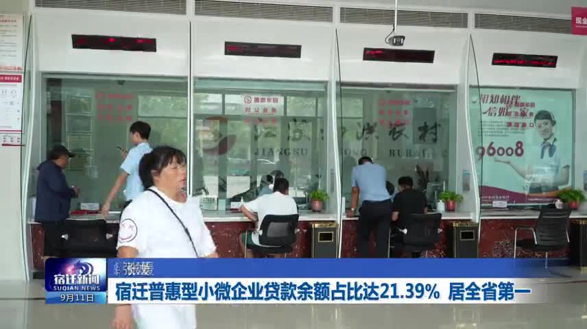 宿迁普惠型小微企业贷款余额占比达21.39  居全省第一